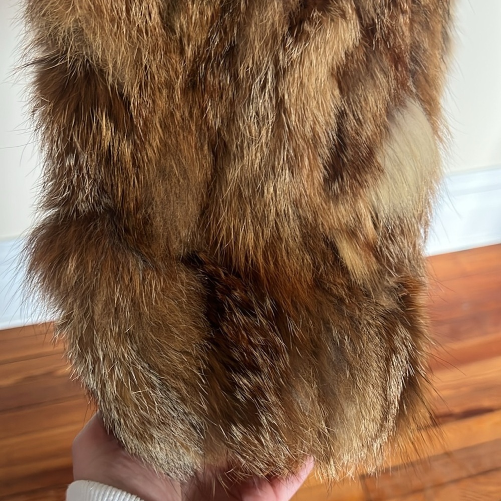 Vintage Luxurious Brown/Tan/Cream Fur Jacket with Cord Tie at Waist - Unbranded - Picture 5 of 12